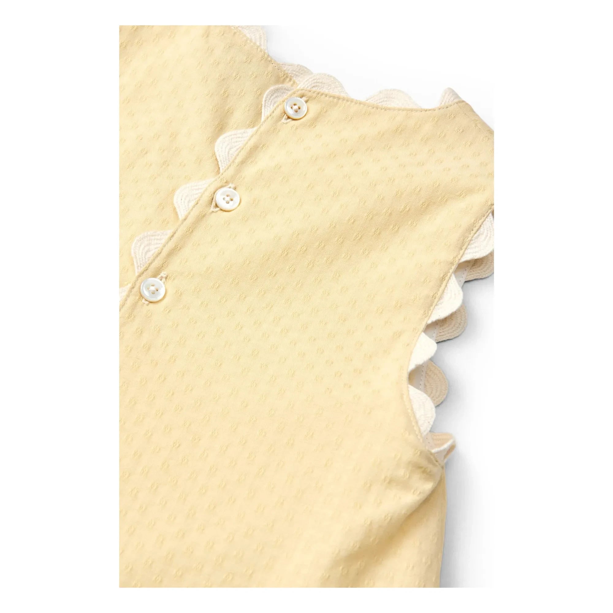 Copenhagen Colors - Organic Cotton, Wavy-Edge Top and Shorts Set | Pale Yellow