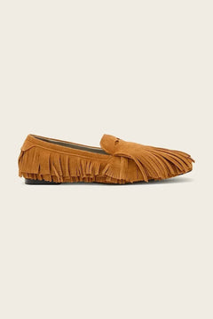 AllSaints kadın süet mokasen Sandy Fringe Loafer