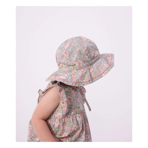Petit Bateau - Organic Cotton Poplin Baby Dress with Floral Pattern | Gray Blue