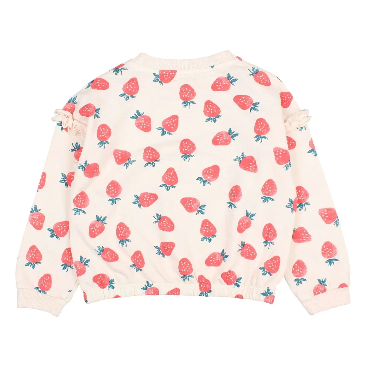 Búho - Strawberry Ruffled Sweat Organic Cotton Fleece | Pale Pink