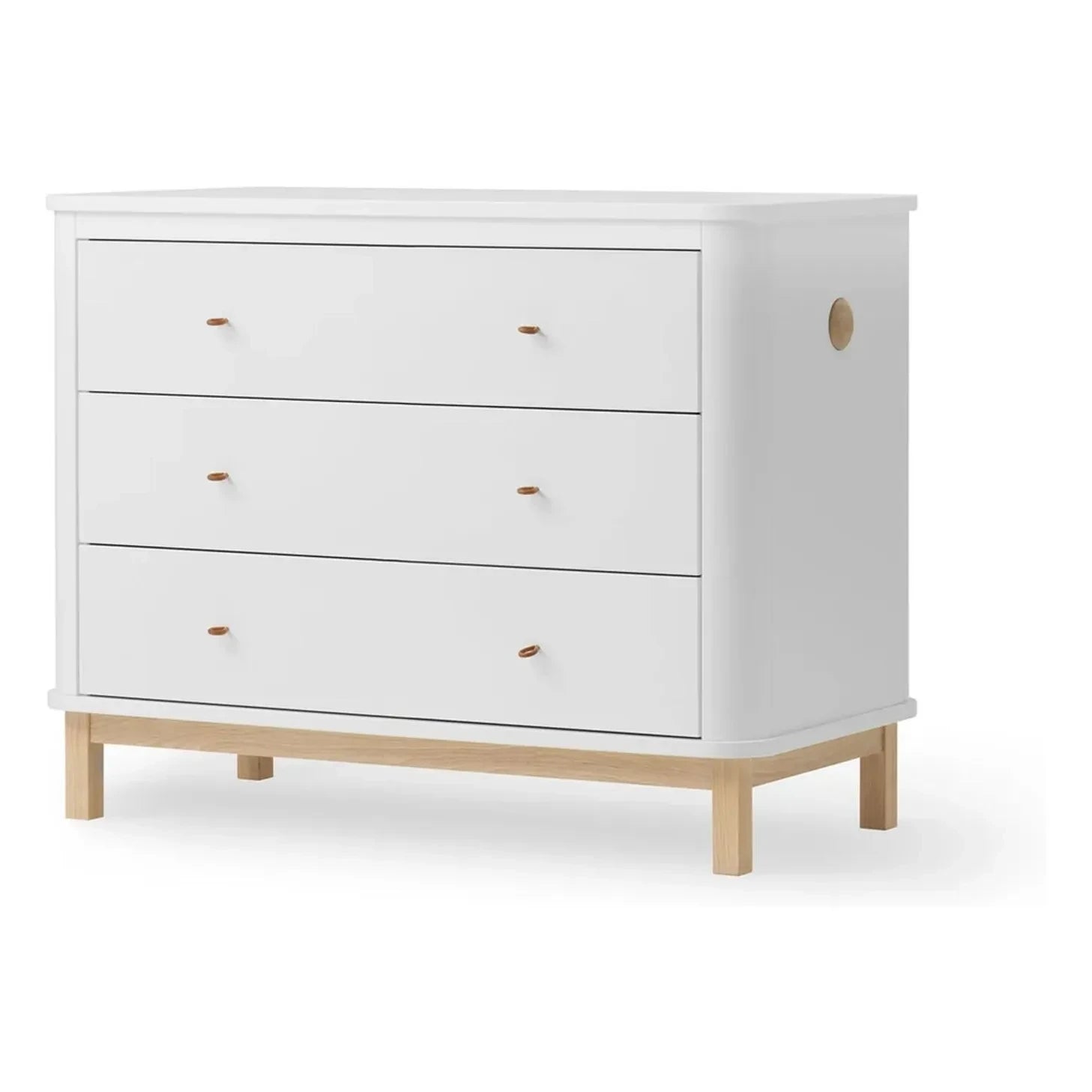 Oliver Furniture - Meşe ahşap 3 çekmeceli şifonyer | Meşe