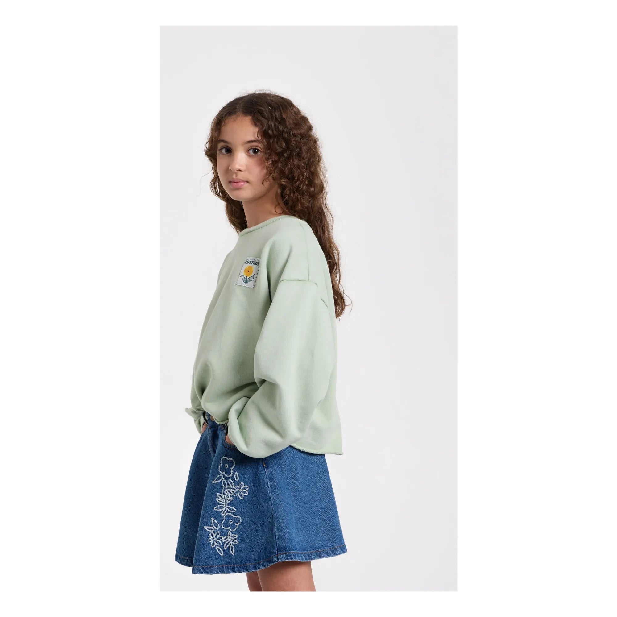 Hundred Pieces - Janis Bestickter Jeansrock | Denimblau