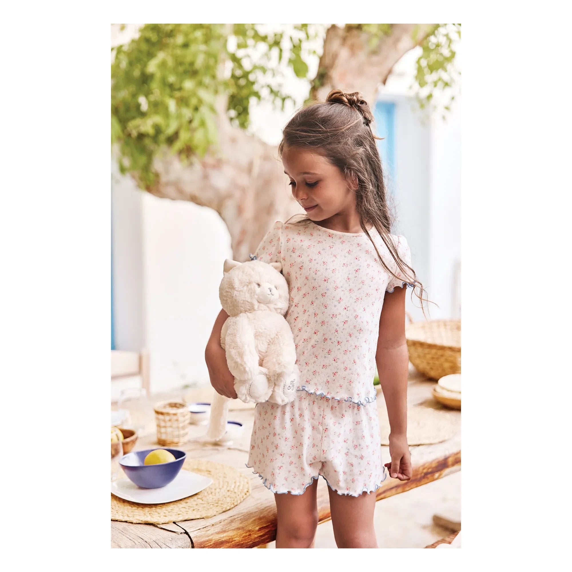 Tartine et Chocolat - Kurzer Blumenpyjama | Ecru