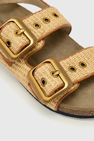 AllSaints Staffa Raffia Sandal Kadın Düz Taban Sandalet