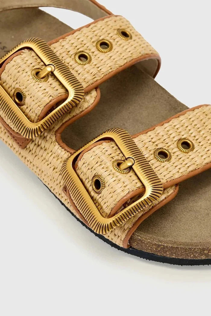 AllSaints Staffa Raffia Sandal Kadın Düz Taban Sandalet