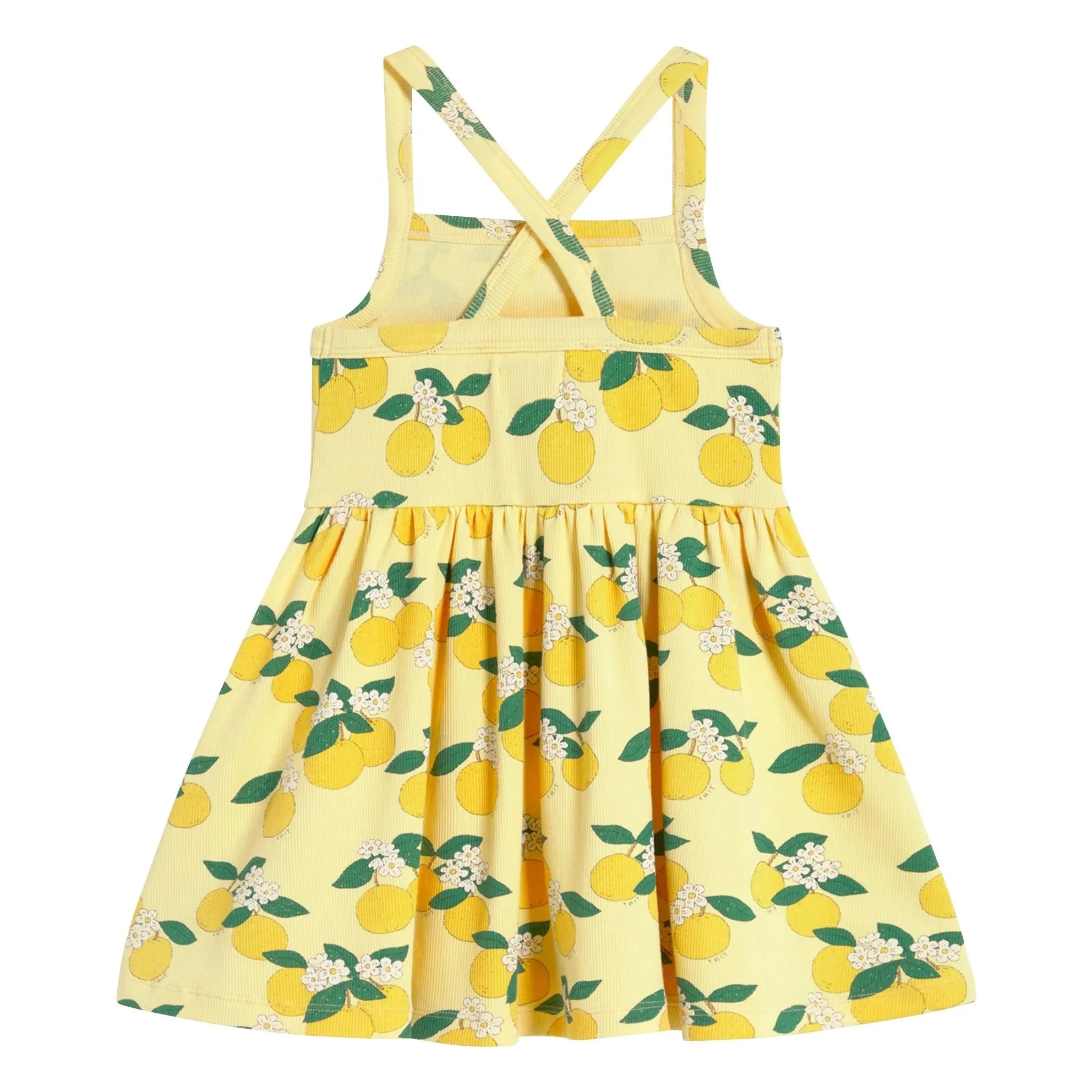 Tinycottons - Orangefarbenes Bio-Baumwollkleid | Blassgelb