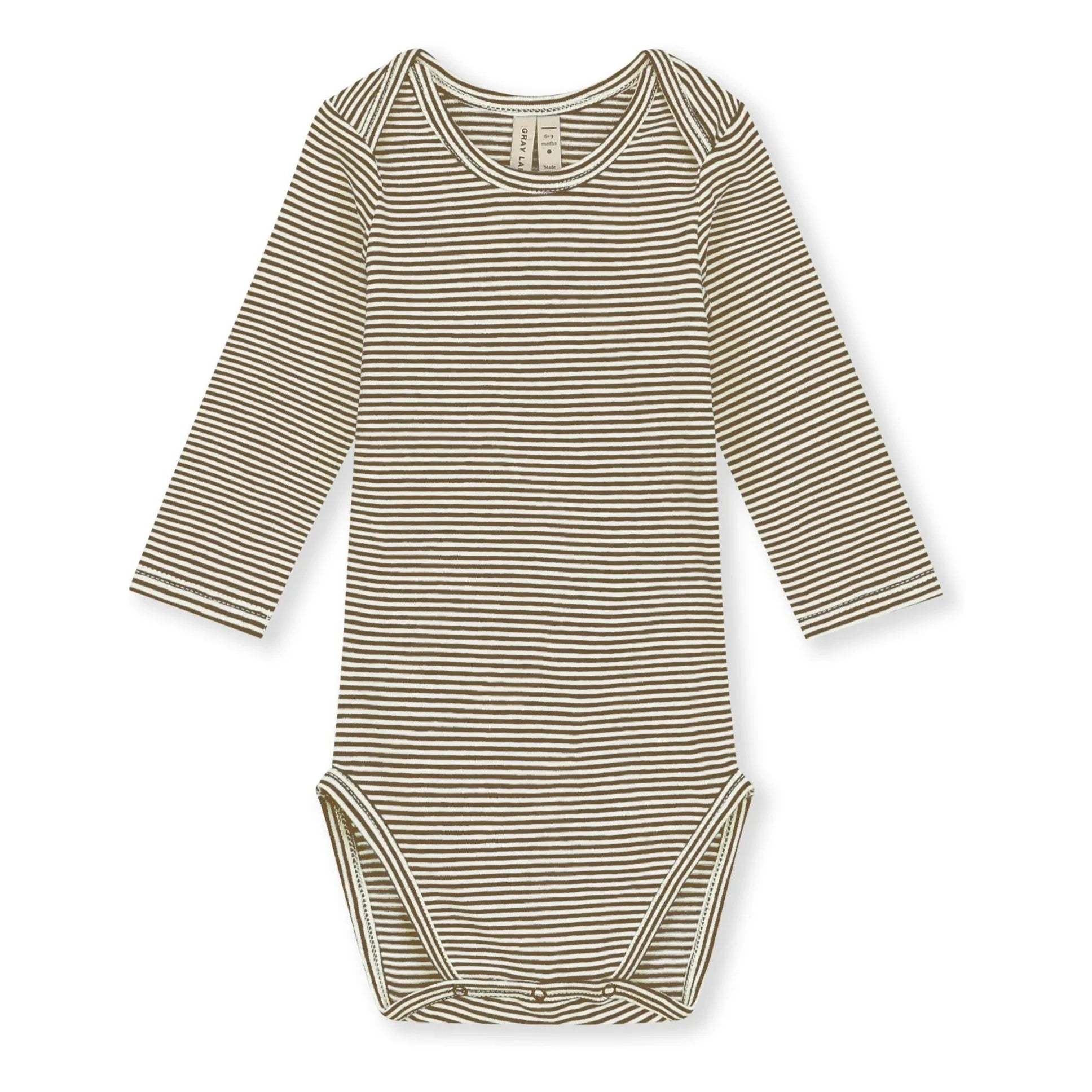 Gray Label - Çizgili body Organik pamuk | Haki kahverengi