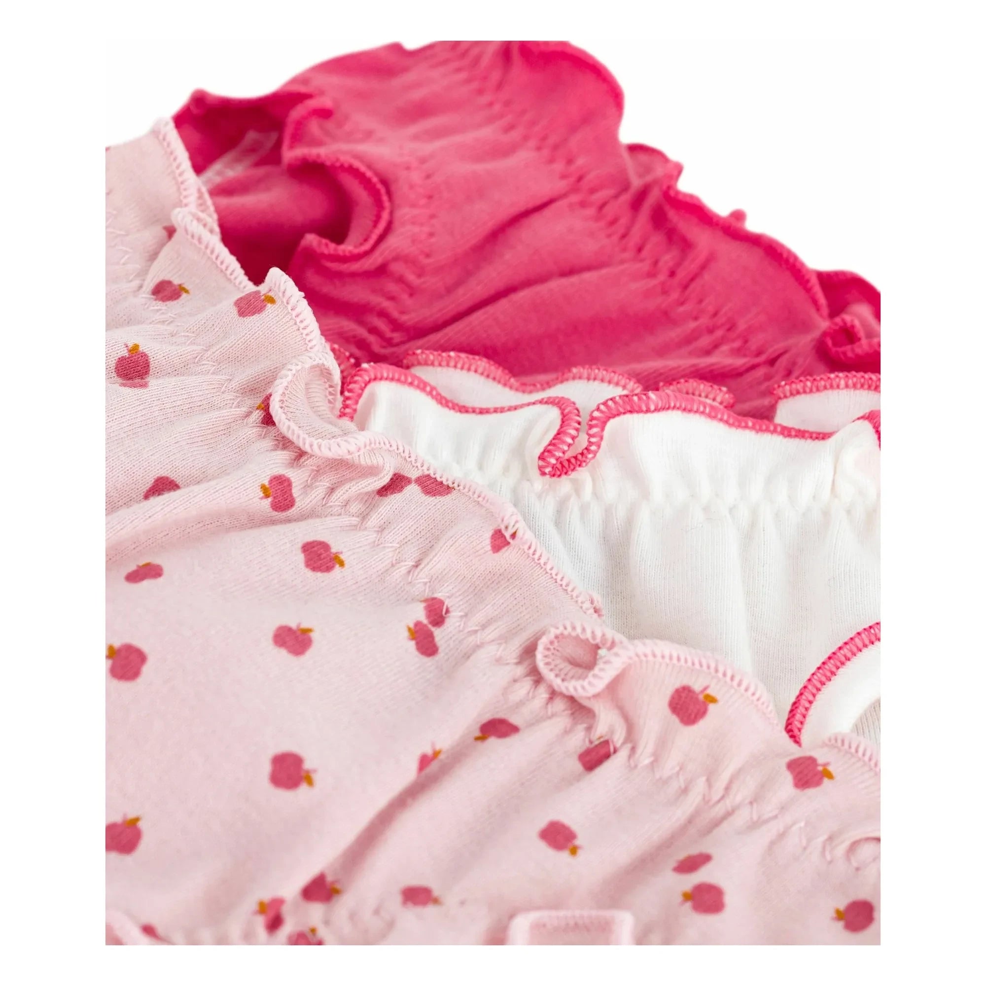 Petit Bateau - Apple Bio-Baumwoll-Bloomer-Slip 3er-Set | Rosa