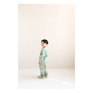 Jenest - Happy Bird organik pamuklu sweatshirt | Badem yeşili