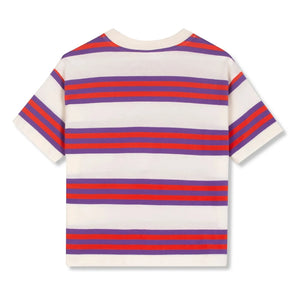 Wynken - Gestreiftes T-Shirt aus Bio-Baumwolle | Lila