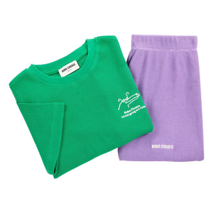 Bobo Choses - Krokodil-T-Shirt und Shorts aus Bio-Baumwolle | Grün