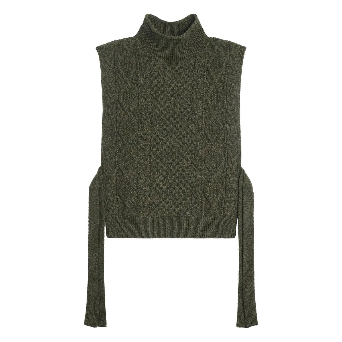 Bompard - Cashmere Twisted-Purl Back Turtleneck Sweater | Olive