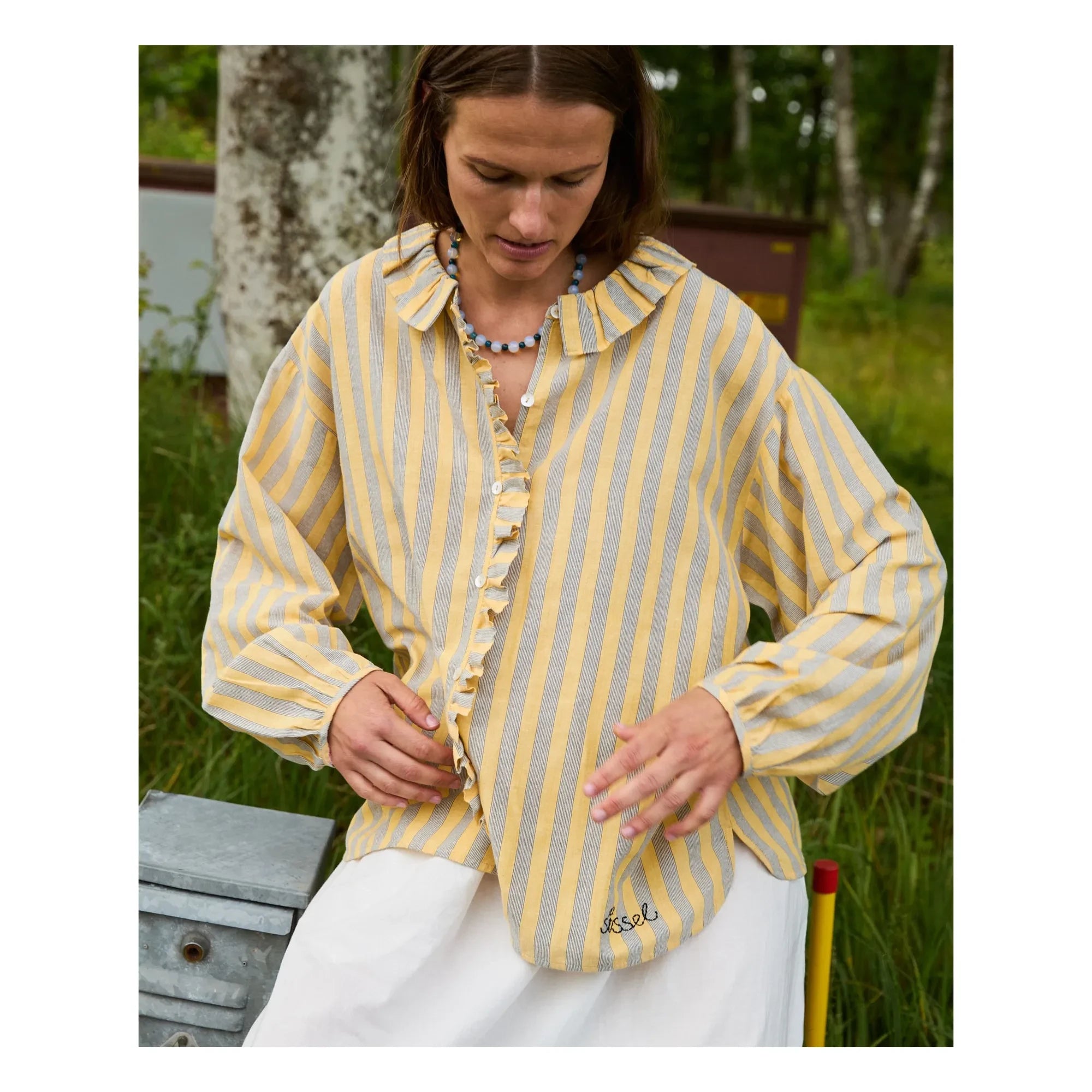 SISSEL EDELBO - Mirelle Striped Shirt | Yellow