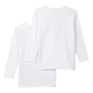 Petit Bateau – Langarm-T-Shirt-Set aus Bio-Baumwolle, 2 Stück | Weiß