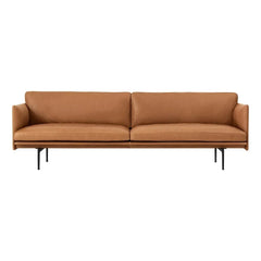 Muuto - Outline Leder 3-Sitzer Sofa | Cognac