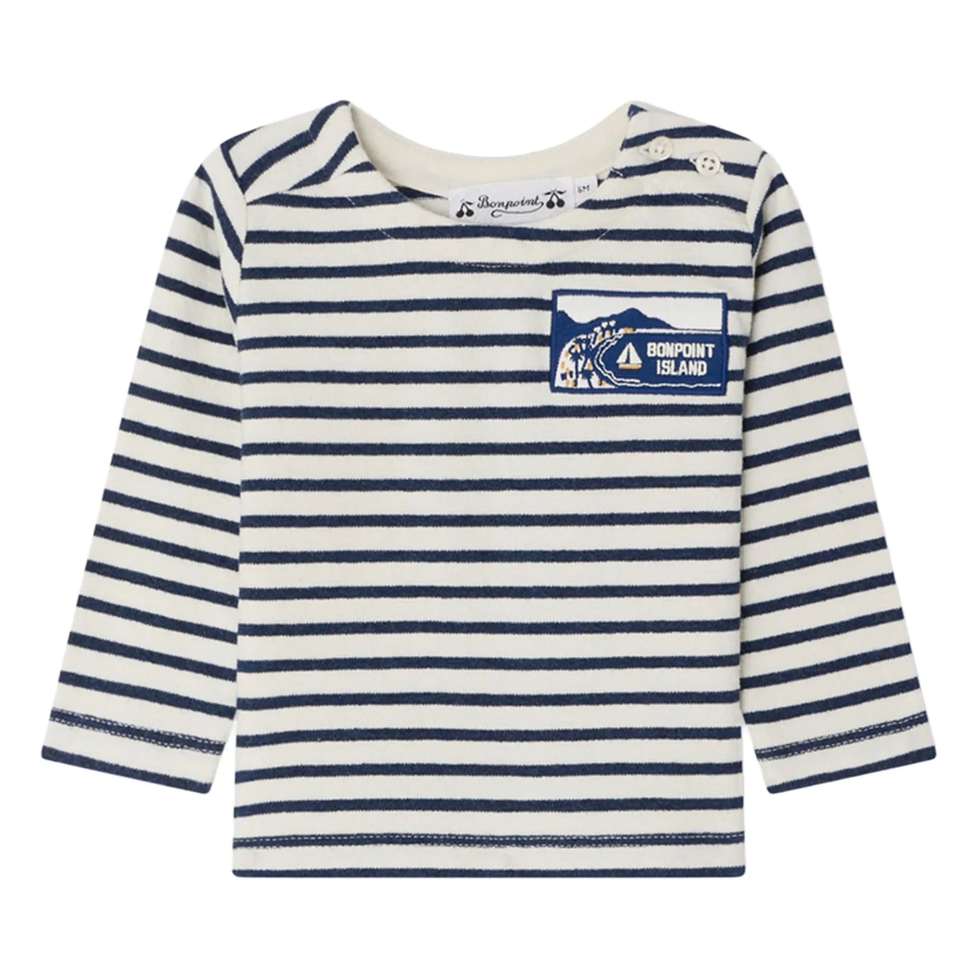 Bonpoint - Bio-Baumwoll-T-Shirt mit Swirl-Muster | Indigoblau