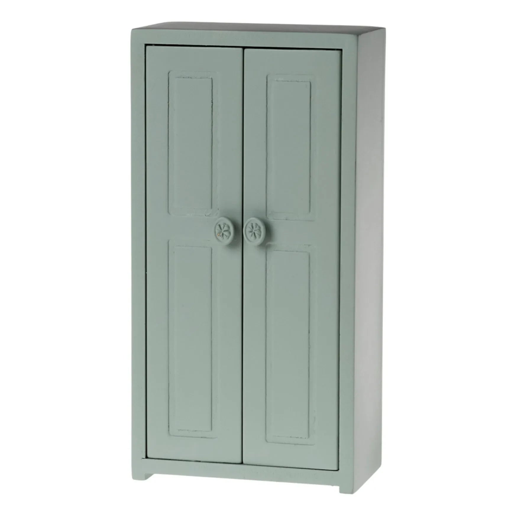 Maileg - Kleiderschrank und Kleiderbügel | Grau-Blau
