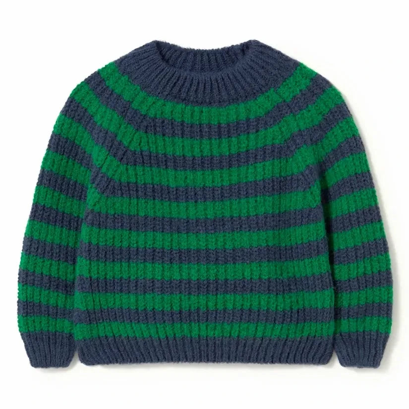 Cozmo - Meadow Green Çizgili Kazak
