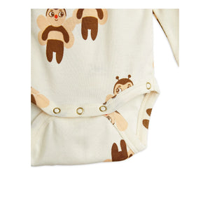Mini Rodini - Organic Cotton Bee Patterned Bodysuit and Tights Set | Ecru