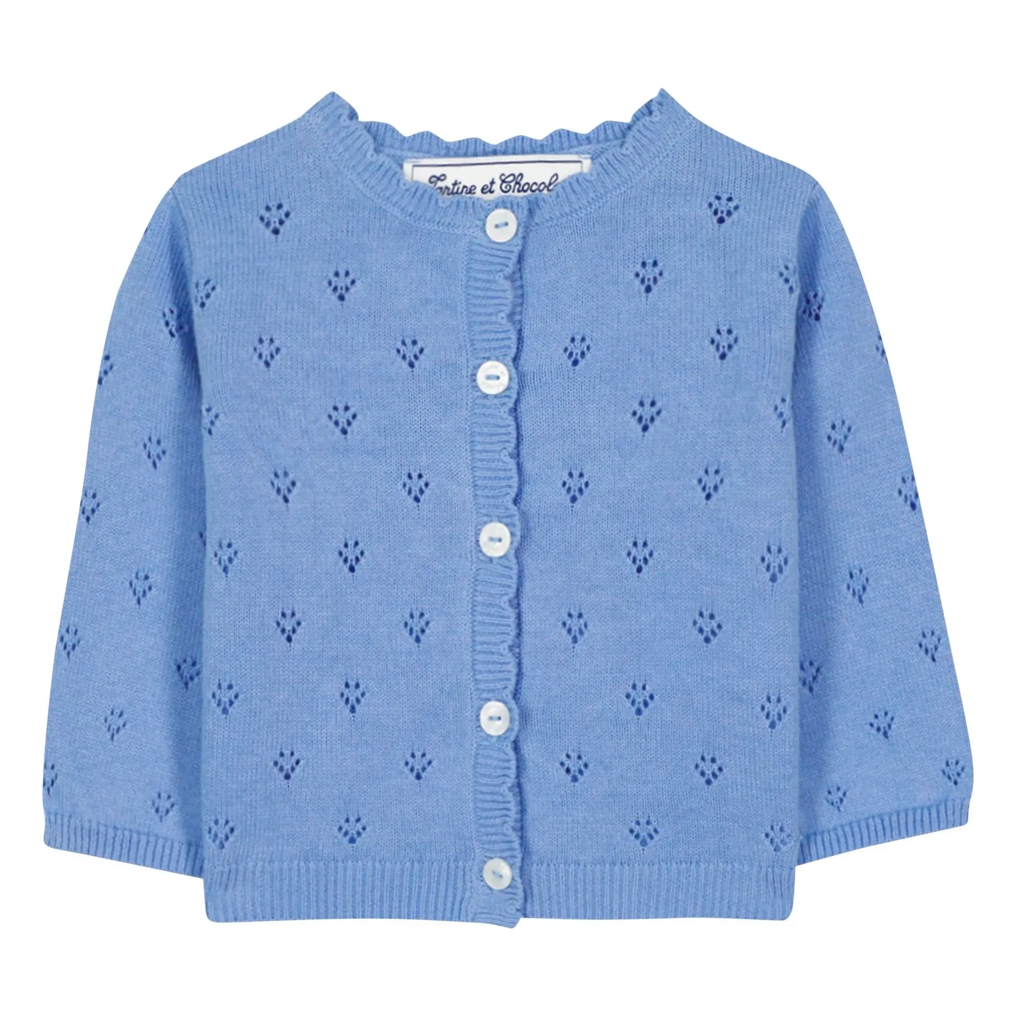 Tartine et Chocolat - Durchbrochene Strickjacke | Blau