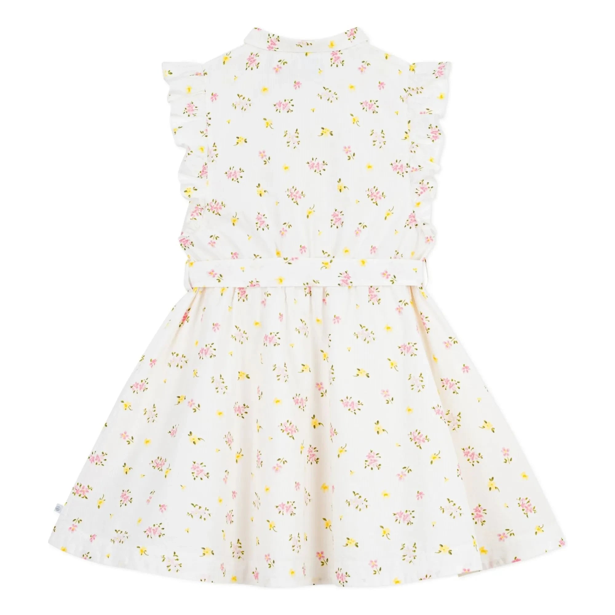 Petit Bateau - Sleeveless Floral Organic Cotton Dress | White