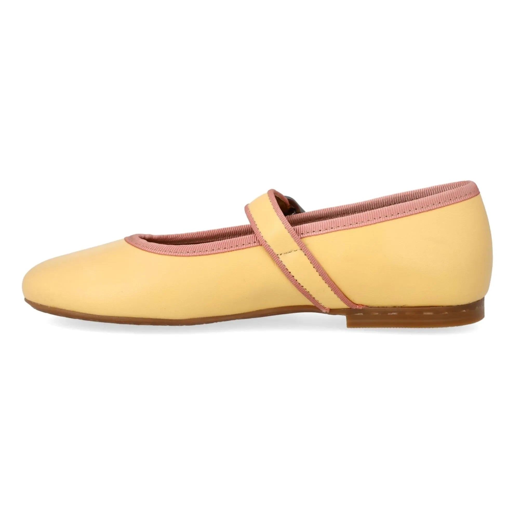 Angulus - Mary Jane Ballerinas mit Kontrastlinie | Hellgelb