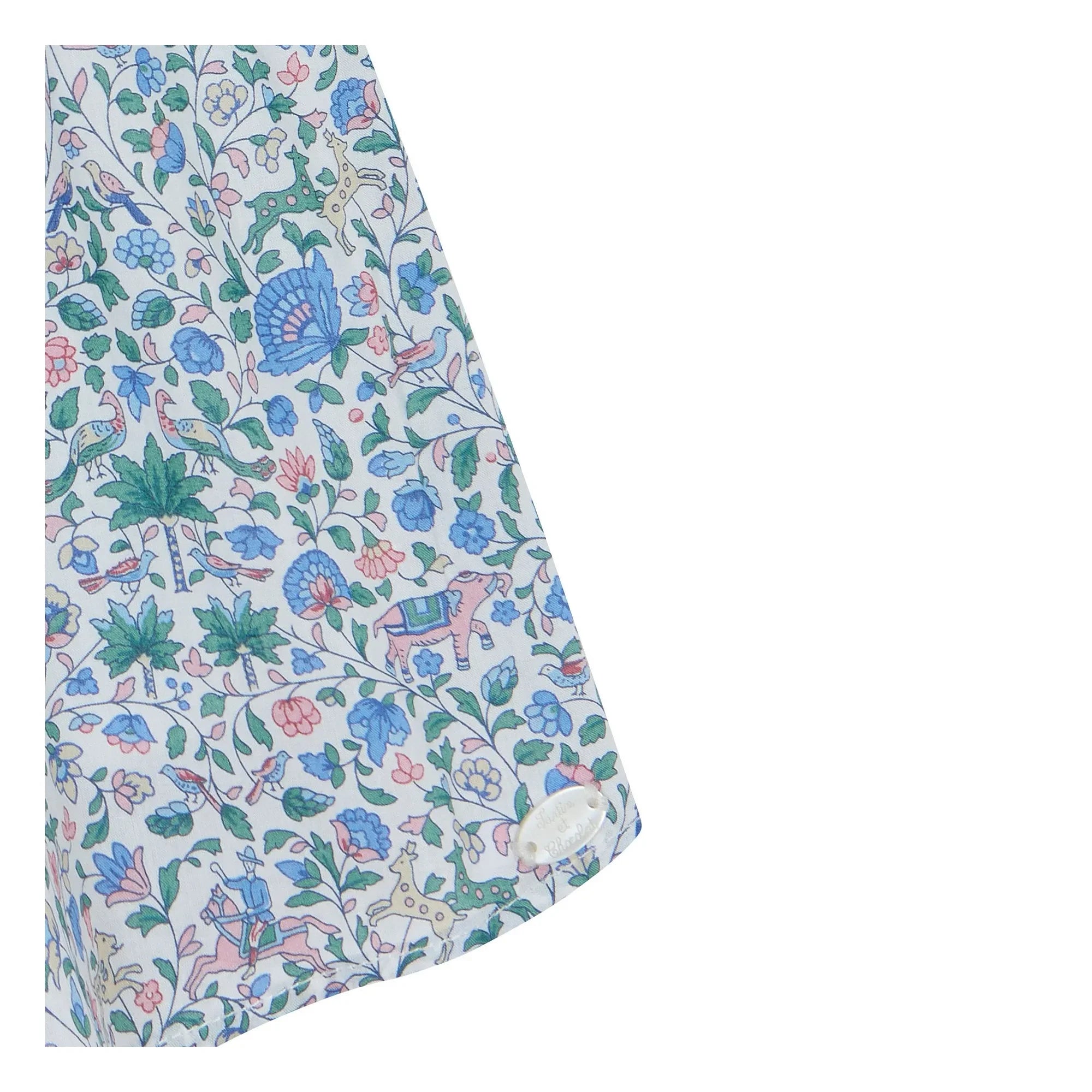 Tartine et Chocolat - Liberty Baby Kleid mit Raffungen | Weiß