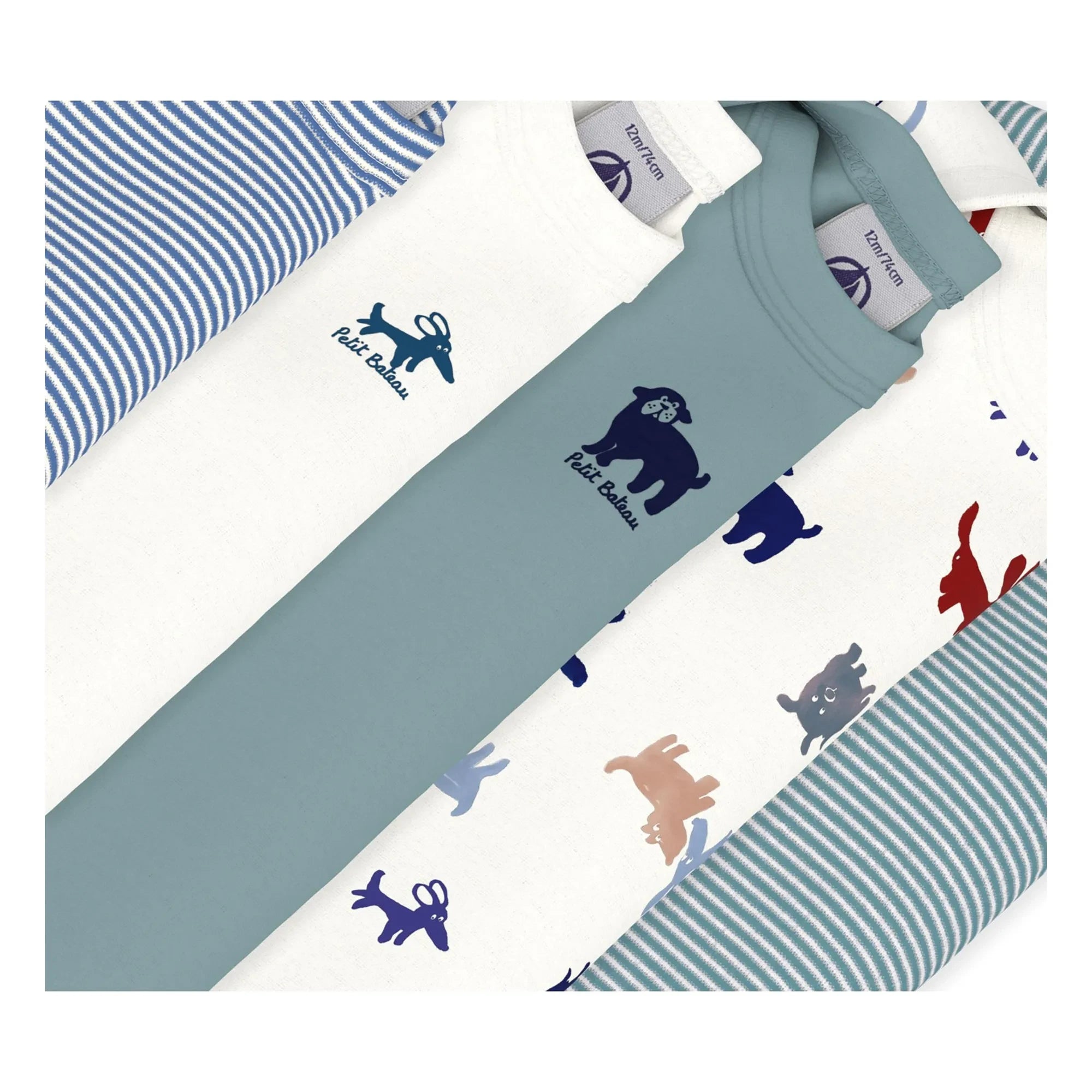 Petit Bateau - 5'li Organik Pamuk Köpek Bodyleri | Yeşil