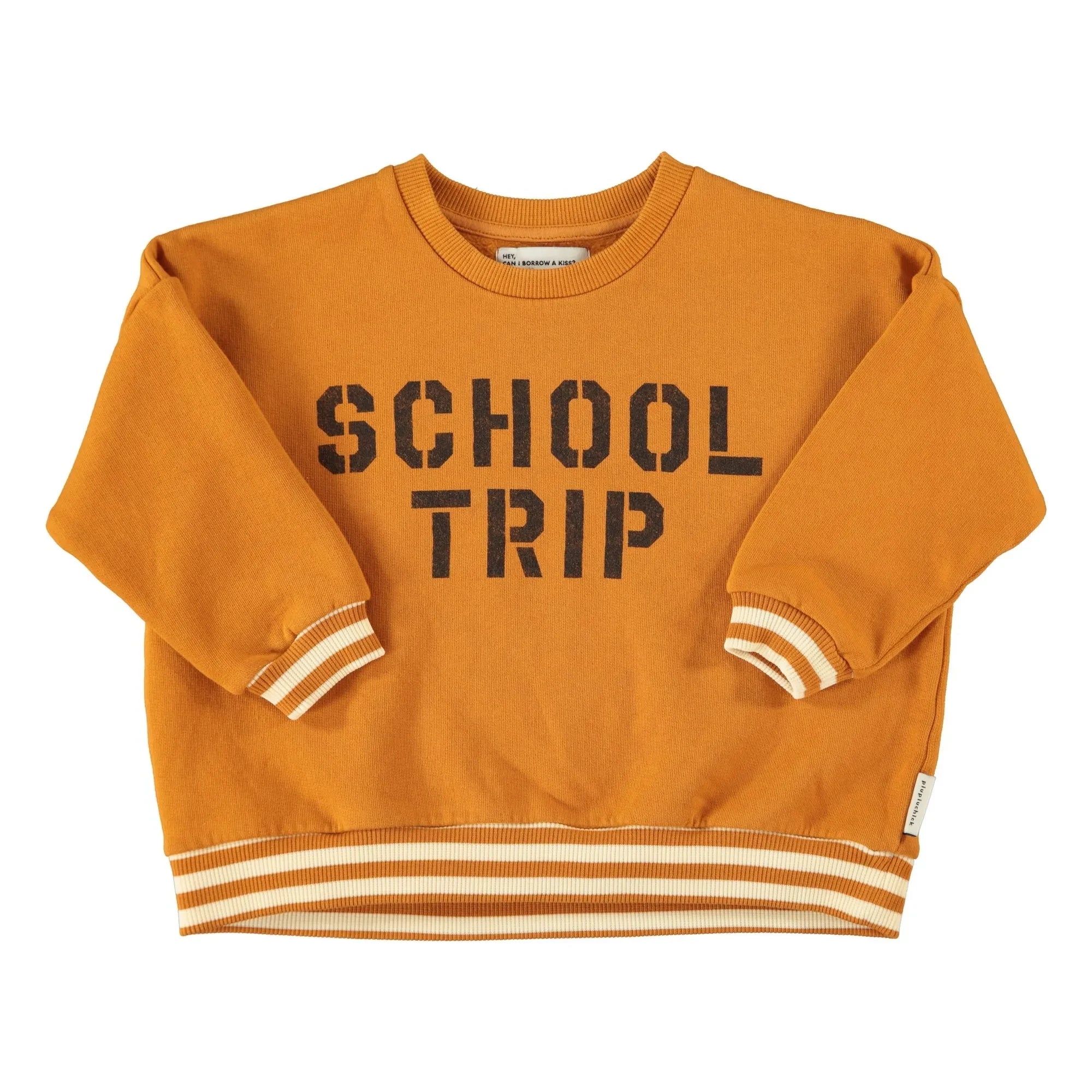 Piupiuchick - School Trip organik pamuk sweatshirt | Camel