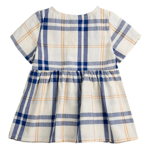 Bobo Choses – Tartan-Babykleid aus Bio-Baumwolle | Ecru