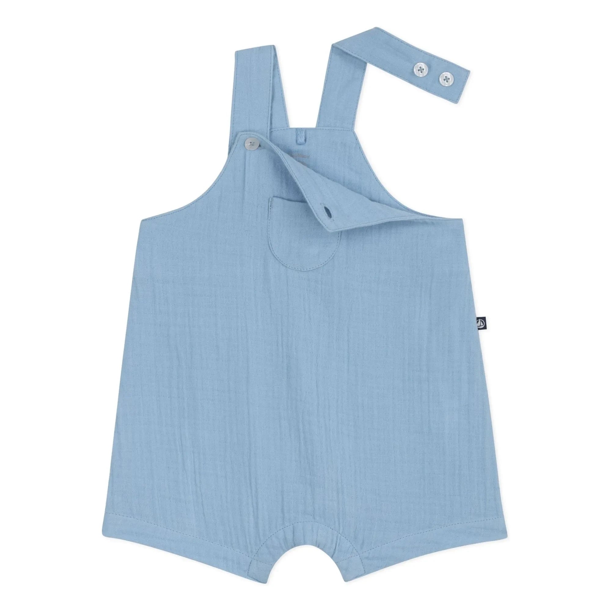 Petit Bateau - Organic Cotton Gauze Short Jumpsuit | Blue