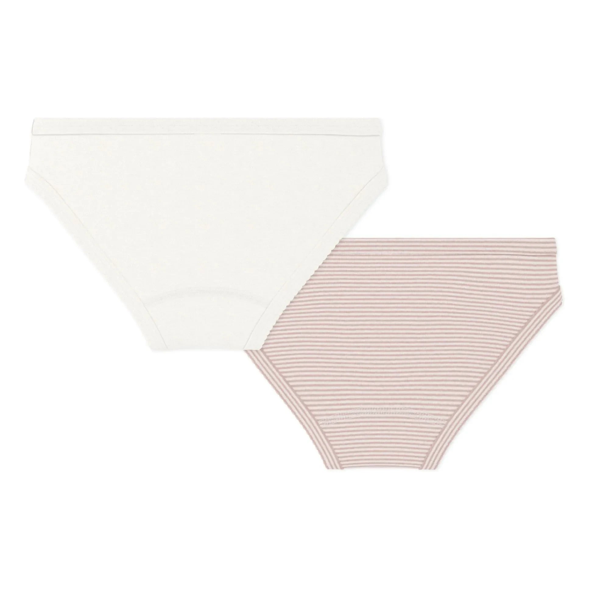 Petit Bateau - 2'li Çizgili Organik Pamuklu Külot Seti | Toz Pembe