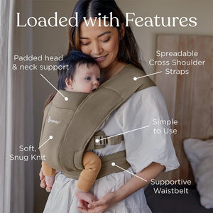 Ergobaby Embrace Newborn Carrier - Pure Black-Baby Carriers- | Natural Baby Shower