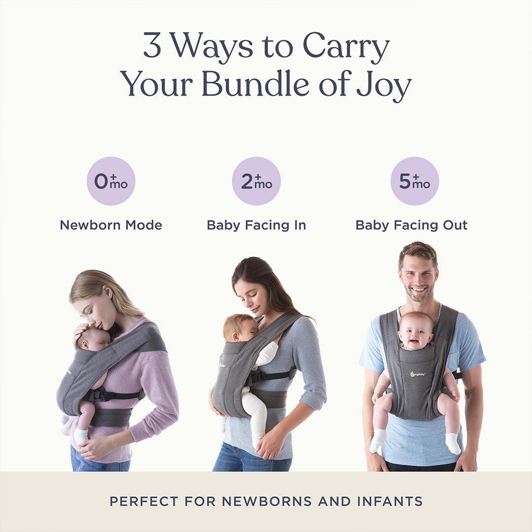 Ergobaby Embrace Newborn Carrier - Pure Black-Baby Carriers- | Natural Baby Shower
