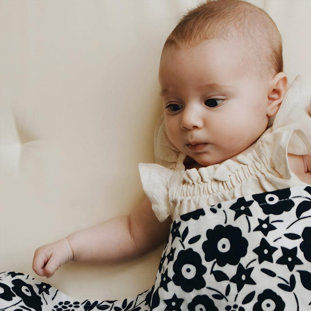 Etta Loves x LIBERTY Sensory XL 'Fairford Shadow' Muslin Swaddle - Black & White-Muslin Wraps-Black & White-120x120 | Natural Baby Shower