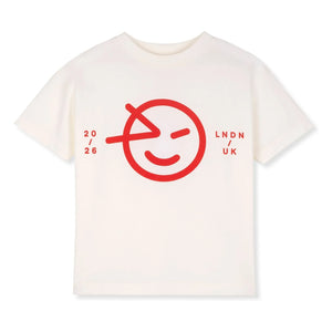 Wynken - Organic Cotton Smiley T-Shirt | Ecru