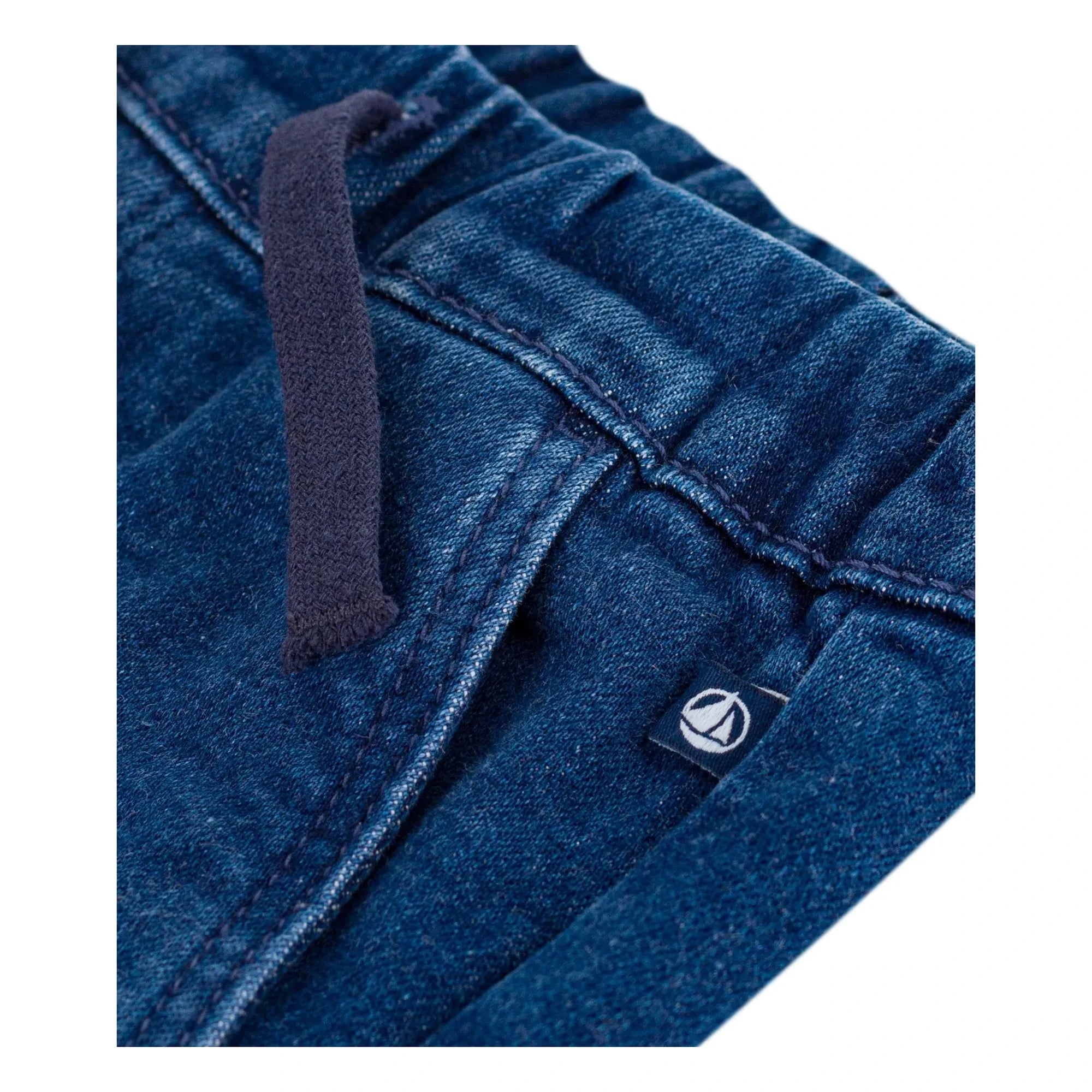 Petit Bateau - Organik Pamuk Bağcıklı Jean | Mavi