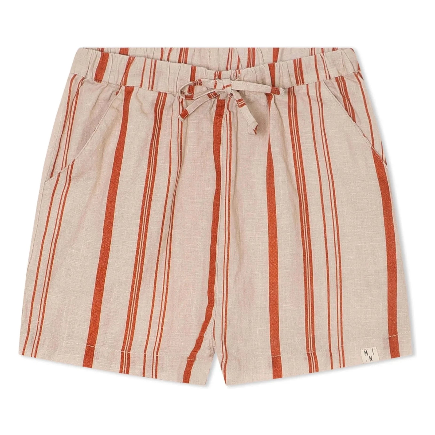 Matona - Classic Striped Linen Shorts | Off-white