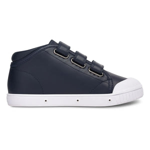 Spring Court - B2 Nappa High-Top Sneakers with Velcro | Navy Blue