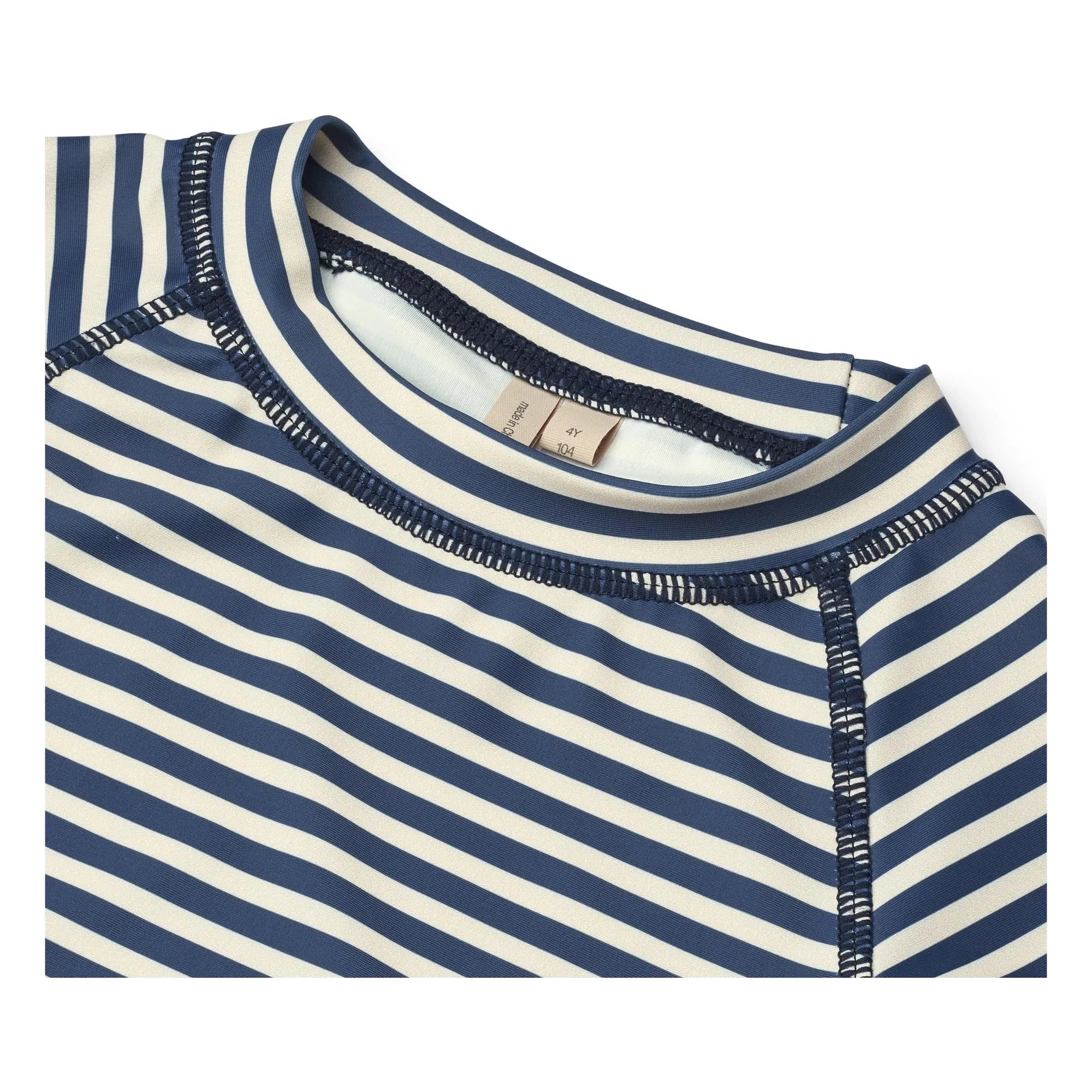 Wheat - Jackie Striped UV Resistant Swim T-Shirt Recycled Fibers | Dark Blue
