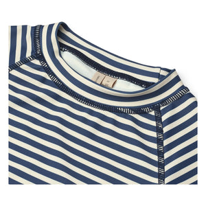 Wheat - Jackie Striped UV Resistant Swim T-Shirt Recycled Fibers | Dark Blue