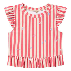 Wheat - Alma Striped Recycled Fibre Swimsuit | Red