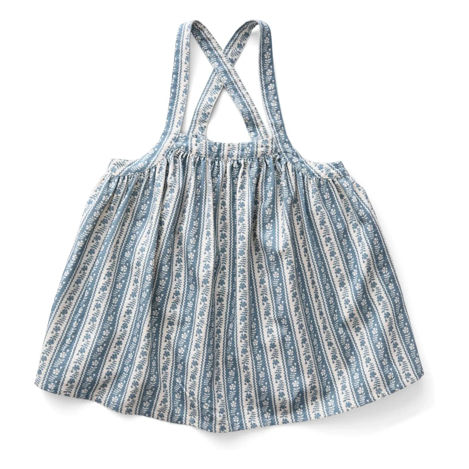 Soor Ploom - Eloise Çizgili Organik Pamuk Önlük Elbise | Ecru