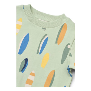 Liewood - Thora Surf organik pamuk sweatshirt | Badem yeşili