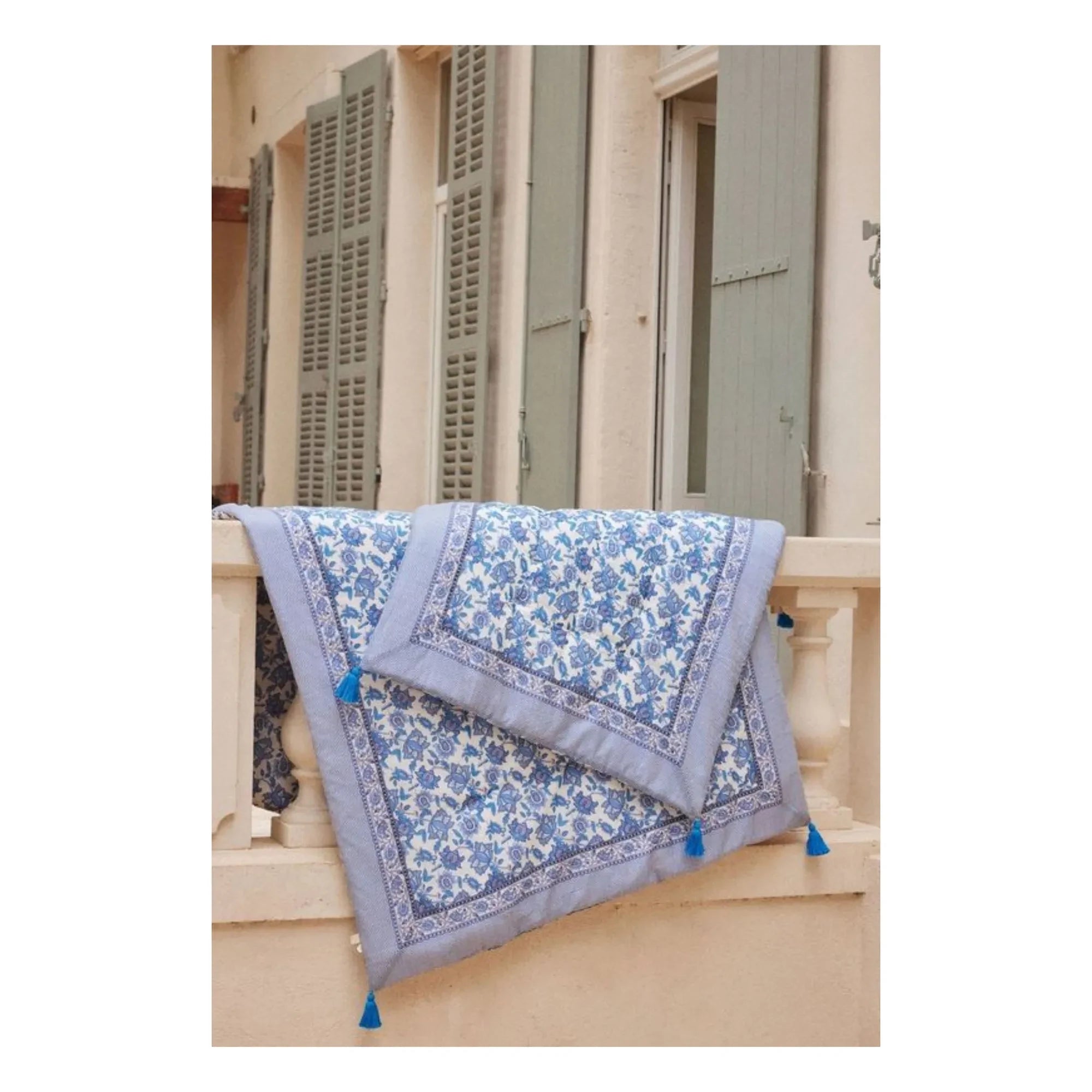 Louise Misha - Enoha Organic Cotton Blanket | Azure Blue