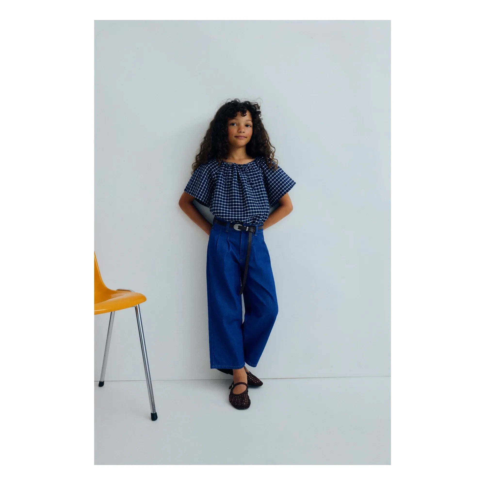 the new society - Blouse Jasmine Kareli | Koyu Mavi