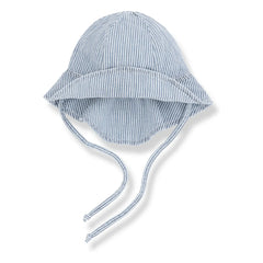 1+ in the family - Inca Striped Organic Cotton Denim Hat | Light Blue
