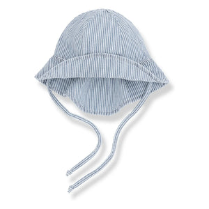 1+ in the family - Inca Striped Organic Cotton Denim Hat | Light Blue