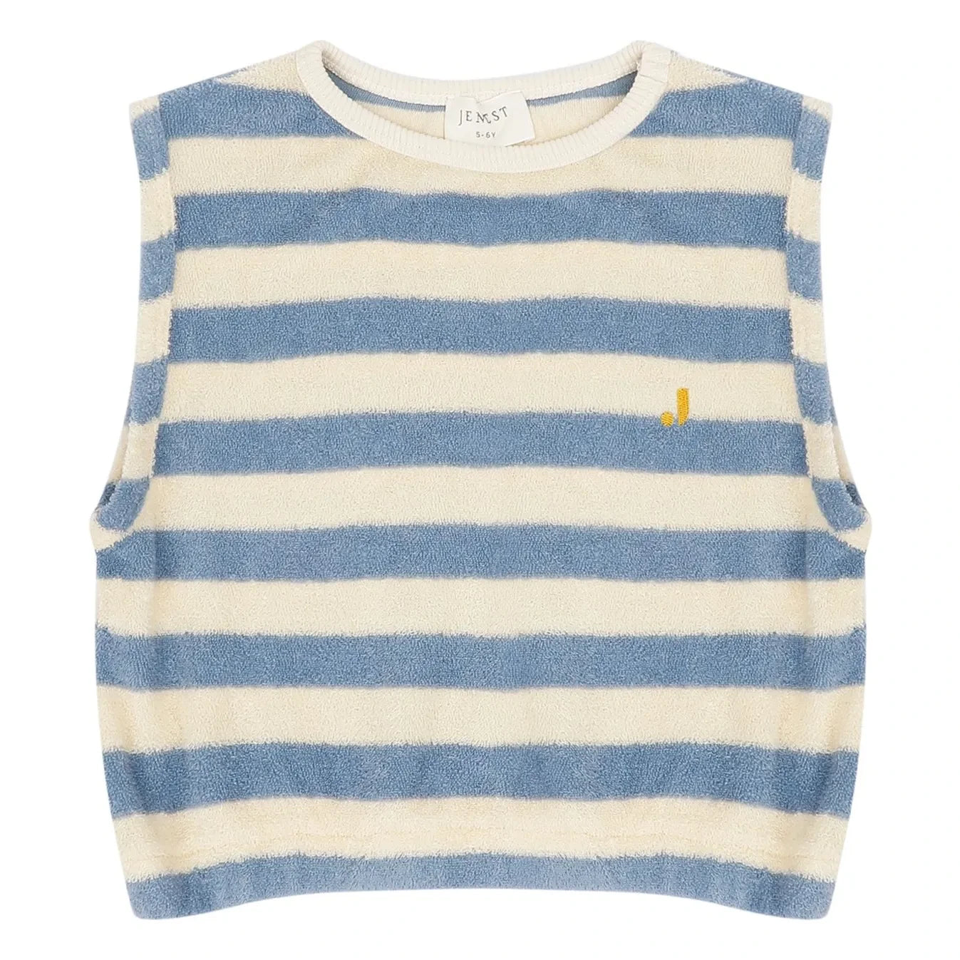 Jenest - Gestreiftes ärmelloses T-Shirt aus Bio-Baumwolle für Zuhause | Blau