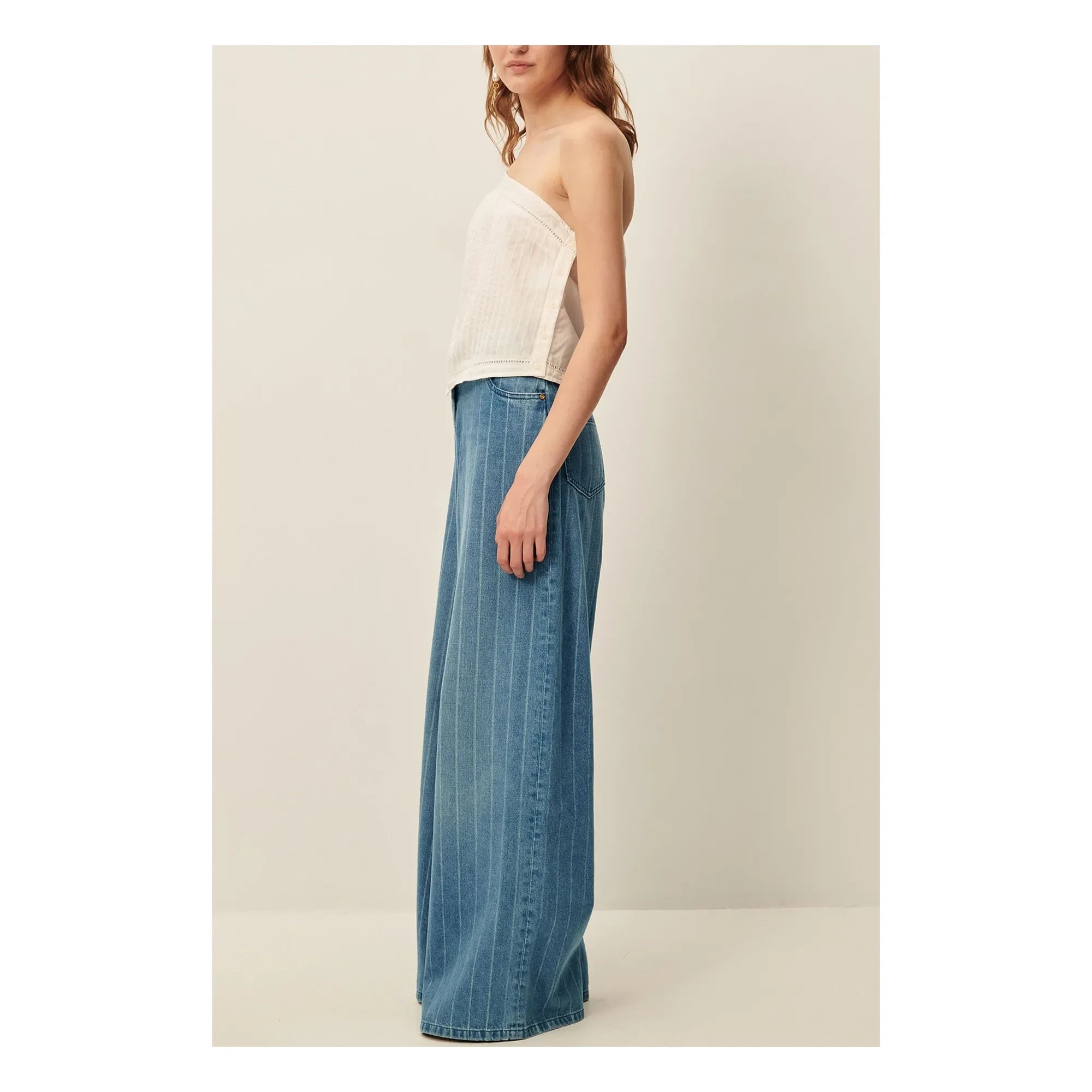 Sessùn - Dalt Cotton Striped Jeans | Blue